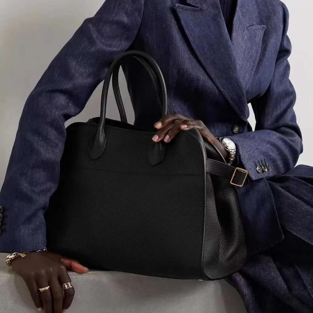 DHgate.com:The Row Margaux 15 Suede Tote Bag Cowhide