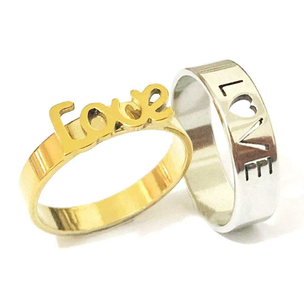 Couple Rings Bk Lots 20Set40Pcs Lover Promise 316L Men Women Luxury Anniversary Charm Trend Party Gifts Accessories Jewelry Dhgarden Dhr4E