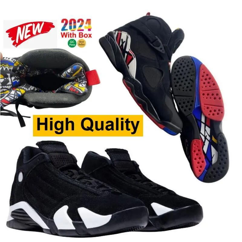 8 Playoffs 8s Panda 14s Basketballschuhe Hochwertige rote Universität Red Bred Reimagined 4s Cherry Real Carbon Fiber Männer Frauen mit Box