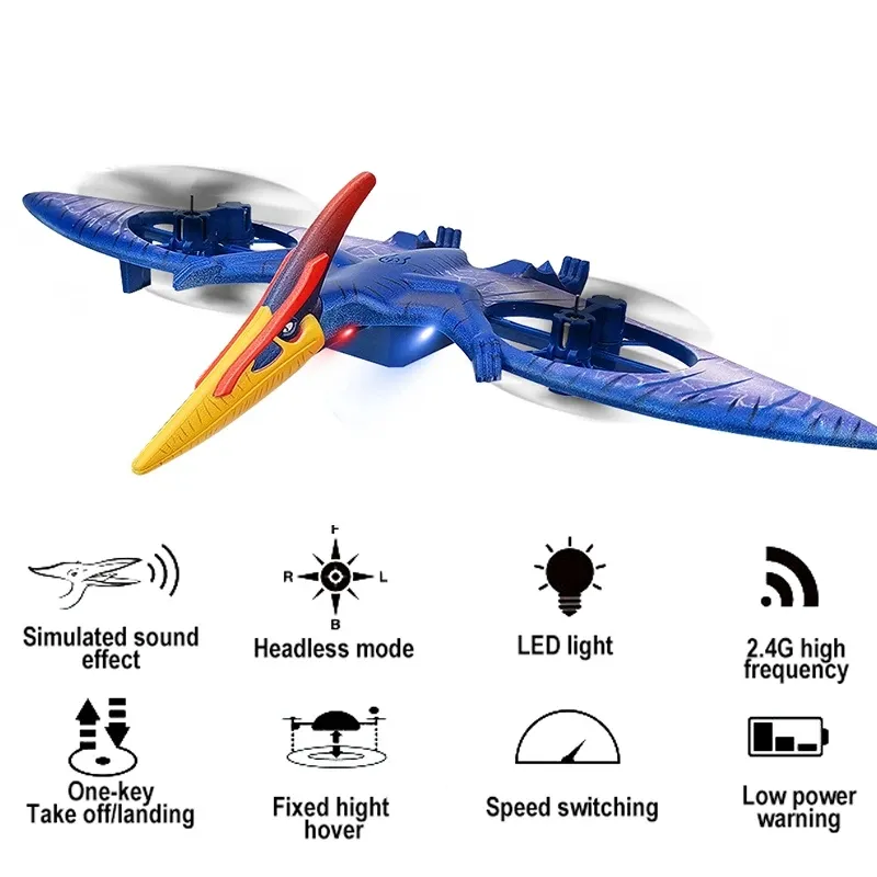 ミニドローン恐竜リモコン航空機2.4gラジオコントロールヘリコプターPterosaurドローンRC飛行機の子供用飛行おもちゃ