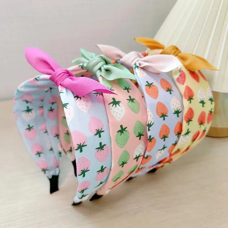 Hair Accessories Spring Summer Princess Girls Head Hoop Pretty Strawberry Print Headband For