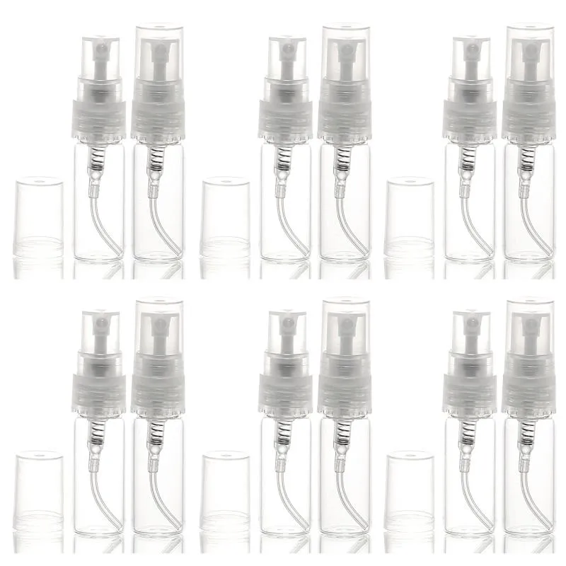3ML 3cc補充可能なアトミゼルミニエッセンシャルオイル香水サンプル空のポンプスプレーガラスボトルvkfkb