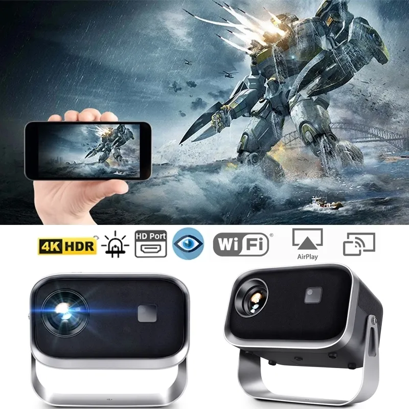 Overige elektronica A003 Draagbare MINI-projector LED-thuisbioscoop WIFI Draadloos synchronisatiescherm Smartphone 3D-bioscoopondersteuning 1080P 4K HD-video Smart TV 231117