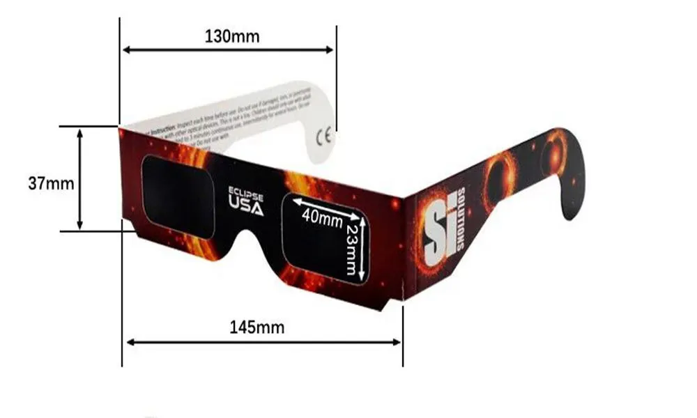 Can customize logo Paper solar eclipse glasses annular solar eclipse black film Eyeglasses Protect Your Eyes Safe