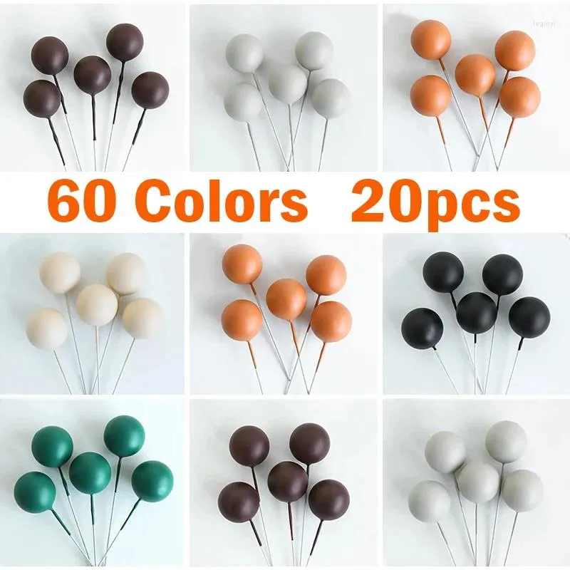Party Supplies 20Pcs Balls Cake Toppers Boho Birthday Metal Glitter Topper For Baby Shower Wedding Cupcake Decorations