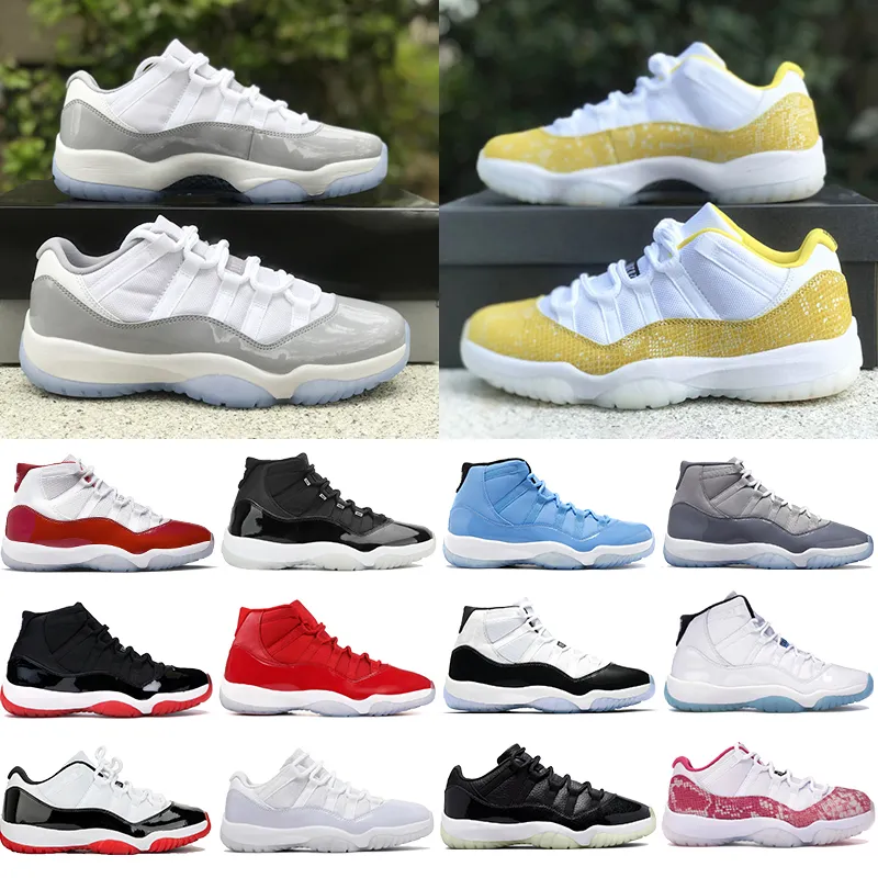 Designer Sneaker Jumpman 11 11s Mens Basketball Shoes Cement Cool Grey Dmp Cherry Yellow Snakeskin Gamma Blue 72-10 25th Anniversary Concord Bred Womens Sneakers