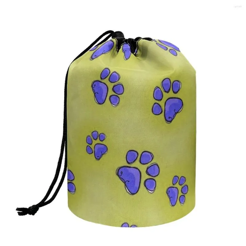Kosmetiktaschen FORUDESIGN Aufbewahrungsbeutel Tasche mit niedlichem Hundedruck und Kordelzug, große Kapazität, tragbarer Damen-Fass-Organizer