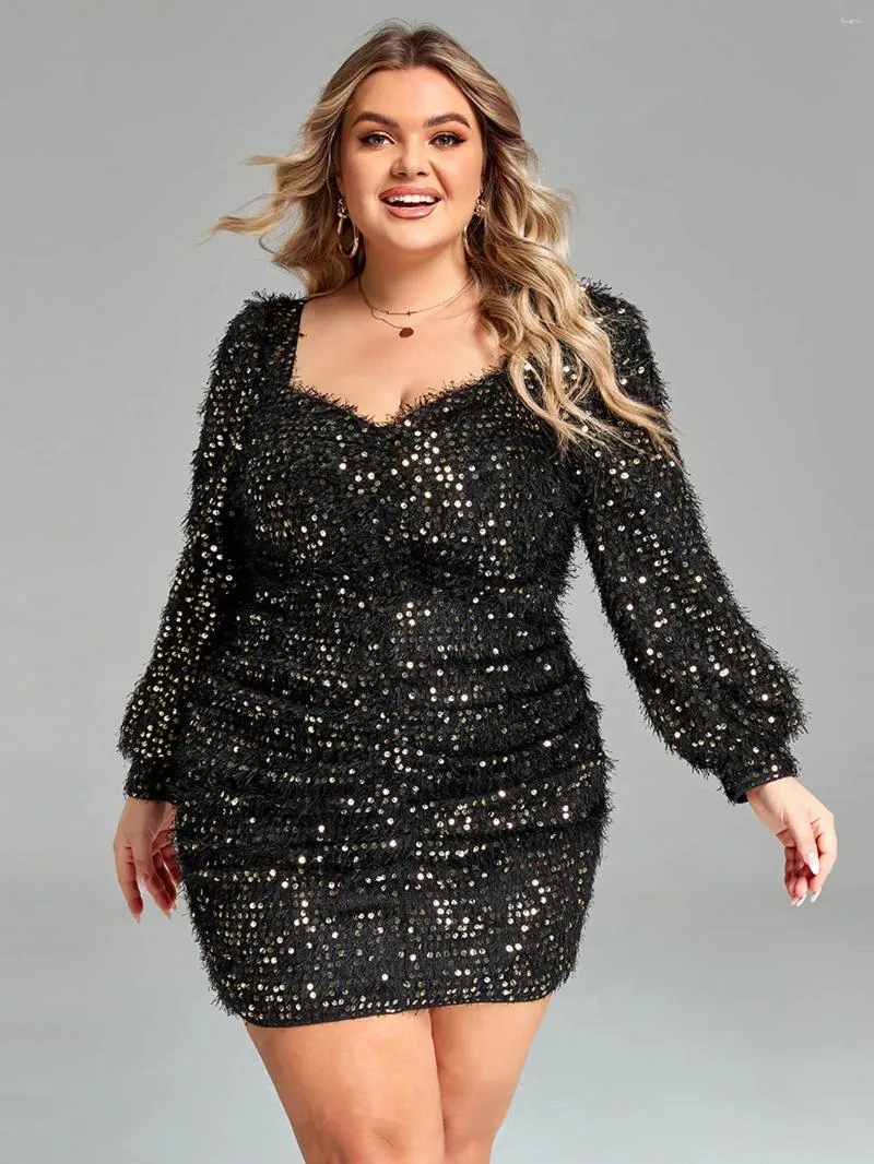 Plus Size Sequin Dress - Elegant Long Sleeve Party Dress, Fall Wedding Guest, Black Mini Cocktail Dress, Curvy Women's Nightclub Outfit from Dhgate Plus size Dresses - price 59.62 Plus Size Sequin Dress - Elegant Long Sleeve Party Dress, Fall Wedding Guest, Black Mini Cocktail Dress, Curvy Women's Nightclub Outfit from Dhgate Plus size Dresses - price 59.62