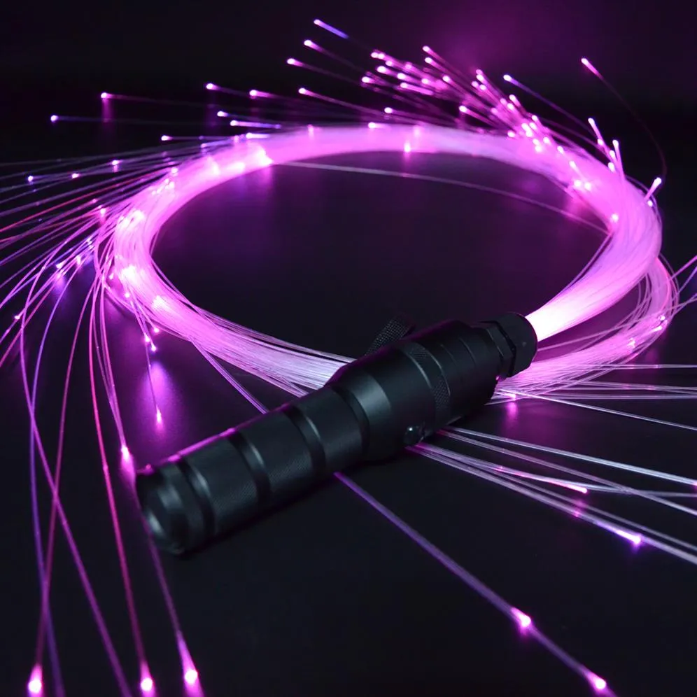 Fiber Optics Light LED 360 ﾰ Swivel Super Bright Rave Toy EDM Flow Space Dance Whip Stage Novely Lighting251b