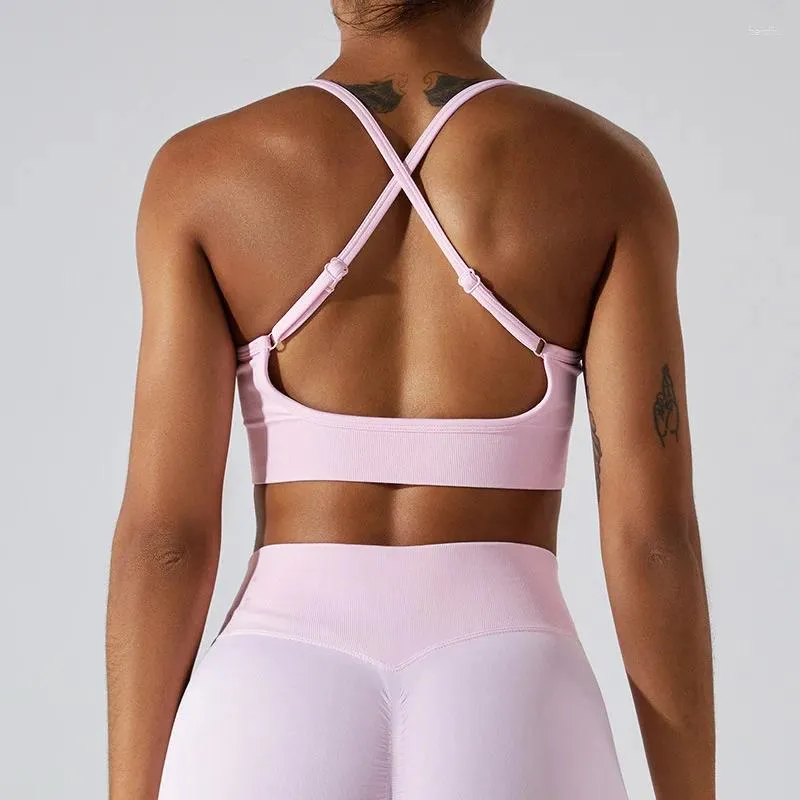 Tenue de yoga nadanbao femme sportive soutien-gorge sans couture de mode respirant arrière croix de sport féminin