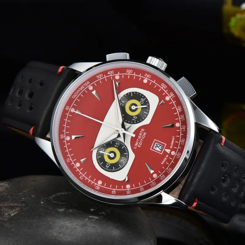 Men luxury designer Automatic quartz tachymetre chronograph watch Mens auto 5 hands leather band owl Watches U2