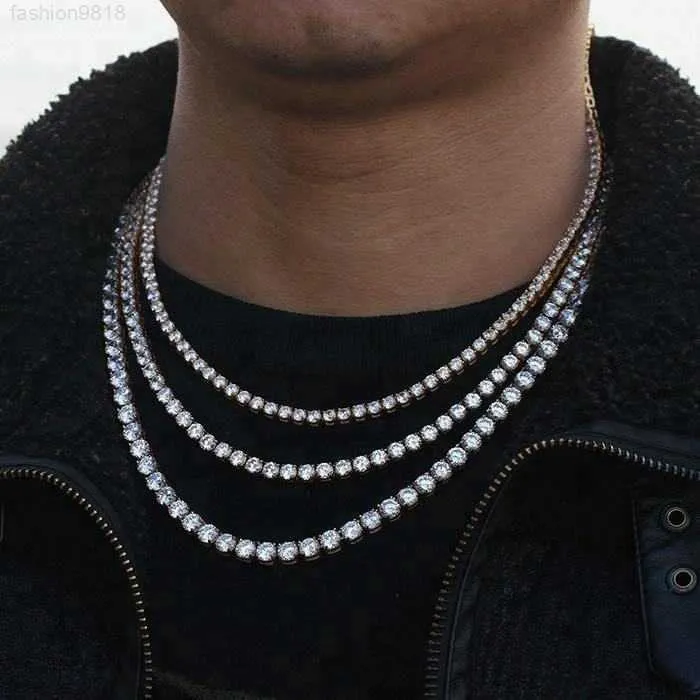 Wholesale Hip Hop Jewelry 4mm Sterling Silver Tennis Chain for Men Women Vvs Moissanite Tennis Chain Necklace