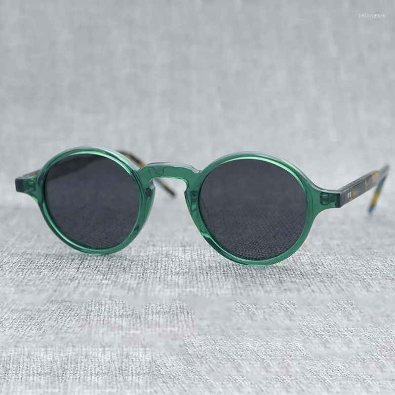 Solglasögon Iatlian Vintage Acetate Round Frame Americn Fashional Brand Simple Design Shads Glasses