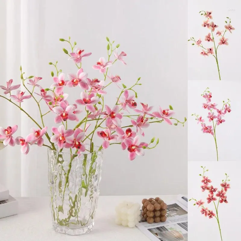 Kwiaty dekoracyjne 80 cm Symulacja Mała orchidea sztuczna jedwabna przyjęcie weselne