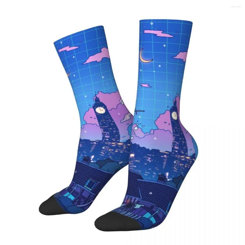 Chaussettes Homme Anime Manga Ville Nuit Sorcellerie Homme Femme Polyester Haute Qualité Printemps Eté Automne Hiver Cadeau