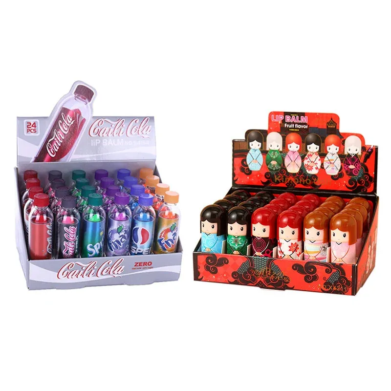 Läppstift 24 st Soda flaskor läppbalsam 6 färger set färgbyte läppstift långvarig vattentät läppbalsam grossist 231121