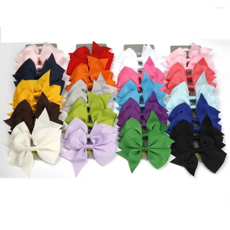 Hårtillbehör 10st Baby Grosgrain Ribbon Mini Solid Bows With Clip for Girls Clips Hairpins Barrettes Headwear Kid
