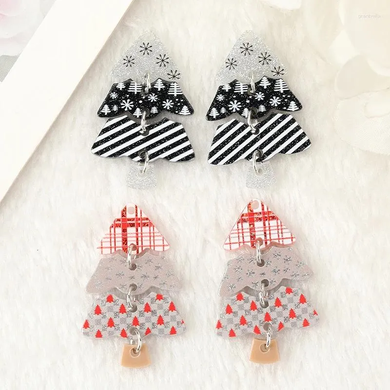 Takılar 4pcs Noel Yaratıcı Akrilik Ağaç Kolye Keychain Kolye Takı Diy Yapımı