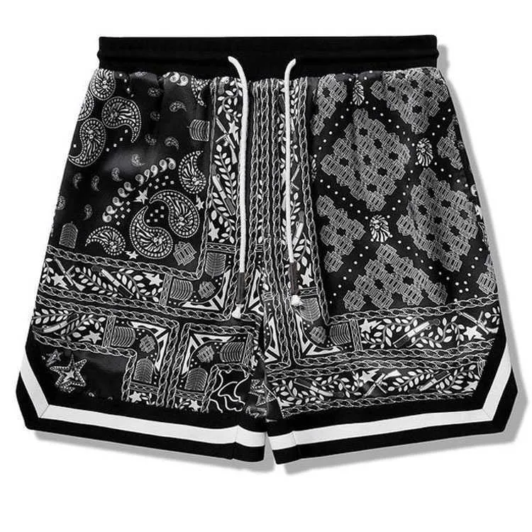 shorts pour hommes de créateurs fleur de cajou pantalons pour hommes de la mode américaine été shorts décontractés porter des pantalons cinq pièces à séchage rapide pour hommes soie glacée 843573089