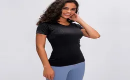 2067 Women fitness yoga shirt Quick Dry round neck sports t shirt 2021 spring summer shaping running Slim breathable yogas short sleeve tops4755915