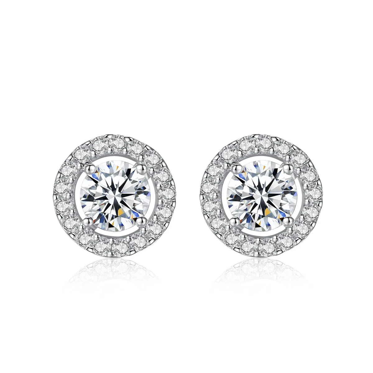 S925 Silver Stud Earrings Classic Micro Set Zircon Super Sparkling Earrings Europe Fashion Women Exquisite Earrings Wedding Party Jewelry Valentine's Day Gift SPC