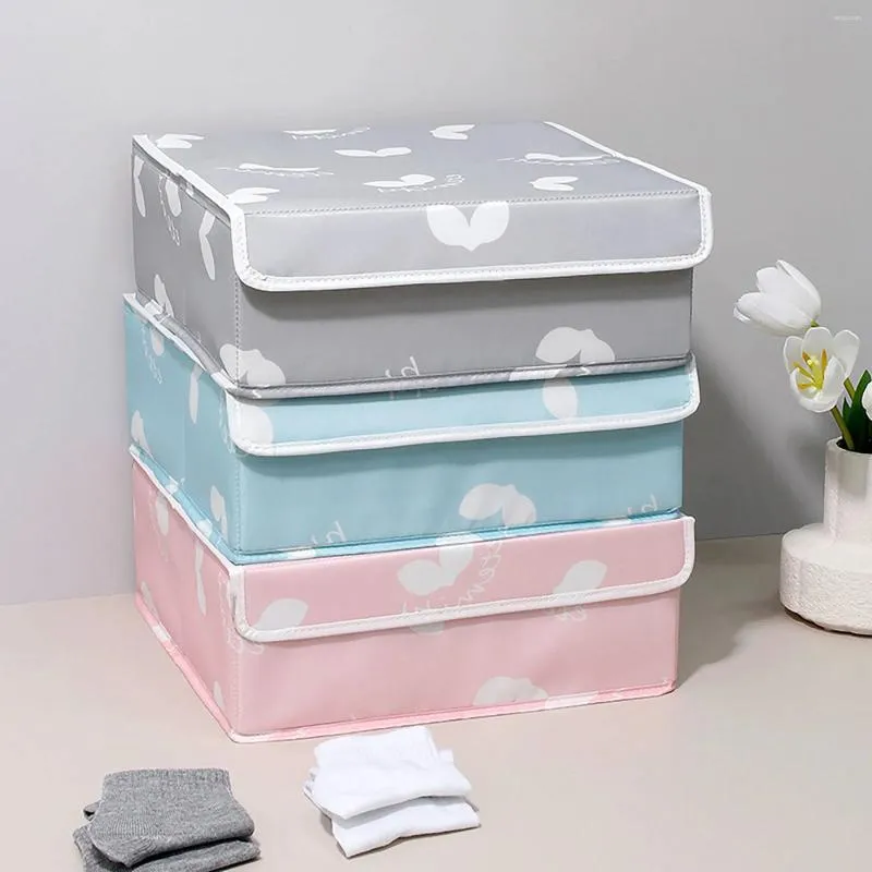 Förvaringslådor Elegant blomma mönstrad underkläderbox med lock Gentle Creative Organizer Space Saving Bag Home Appliance