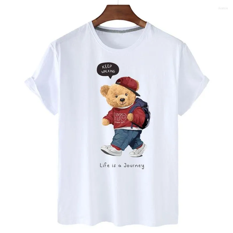 T-shirts pour femmes T-shirt imprimé ours en coton