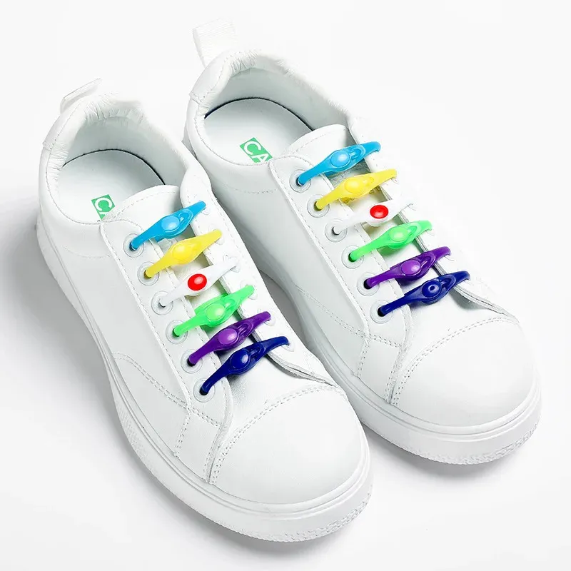 Silicone Shoelaces For Sneakers And Shoes Waterproof, Elastic, No Tie, Lazy Laces 