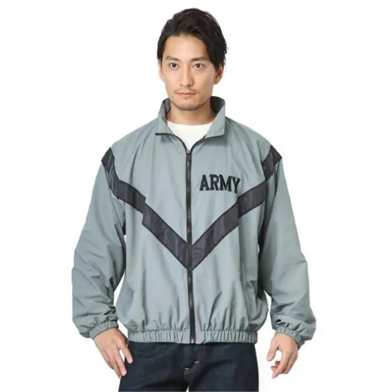 Jaquetas masculinas EUA jaqueta de treinamento militar masculino melhorado físico reflexivo fitness uniforme homens à prova de vento casaco de beisebol casais windbreaker 231120