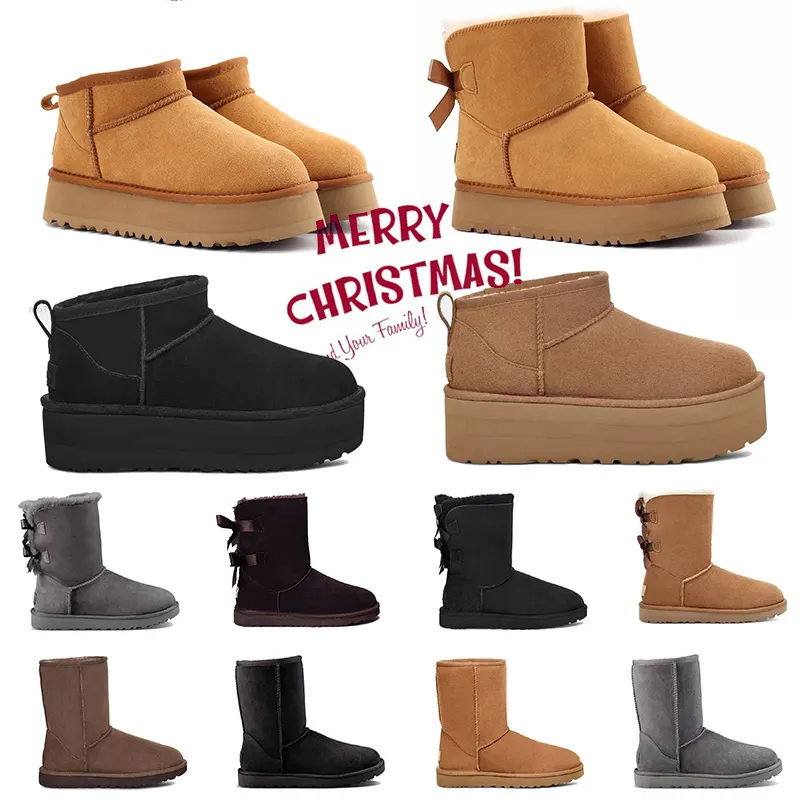 Neue Ugglie-Hausschuhe, Tazz-Hausschuhe, Australien-Stiefel, Designer-Damen-Tasman-Schnee-Winter-Schaffell-Plattform-Pelz-Slipper, Uges Classic Ultra Mini-Stiefeletten aus Wildleder und Wolle