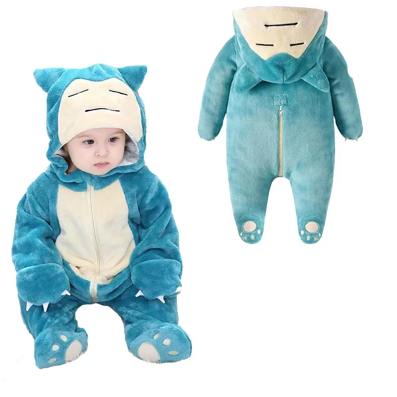 Pyjamas doux Snorla Onesie bébé Cosplay Costume pour Halloween corps complet Pijama noël Anime pyjamas infantile flanelle Costume 231120