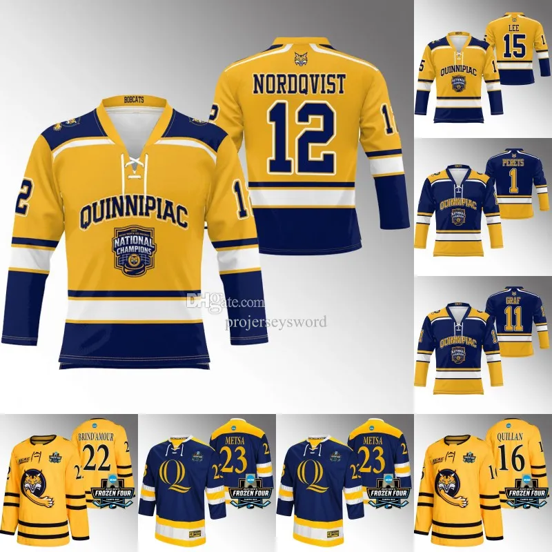 Quinnipiac Bobcats 2023 NCAA Ice Hockey National Champions Jersey From