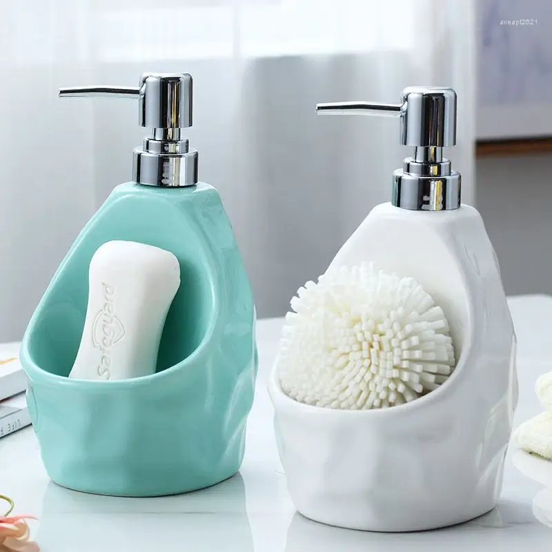 Liquid Soap Dispenser 650ML Simple Ceramic Hand Storage Bottle Dish Bathroom Container El Shampoo Makeup Remover Water