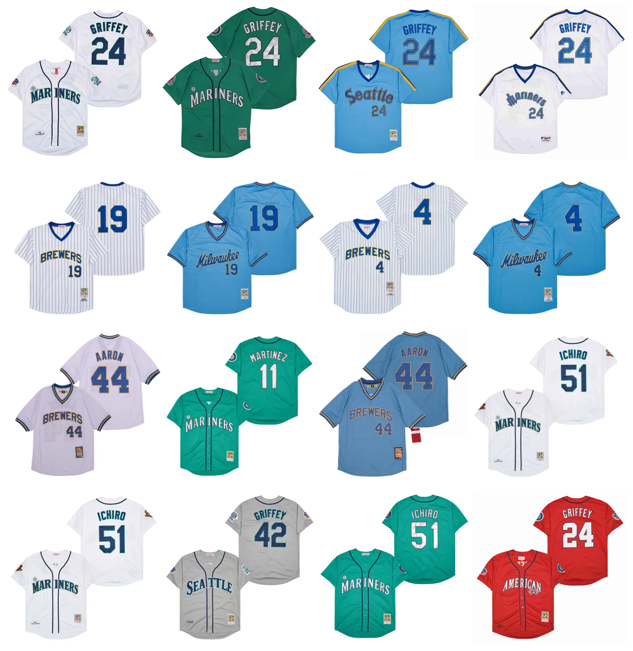 Mitchell And Ness Throwback Baseball Jersey Mariners Ken Griffey Jr