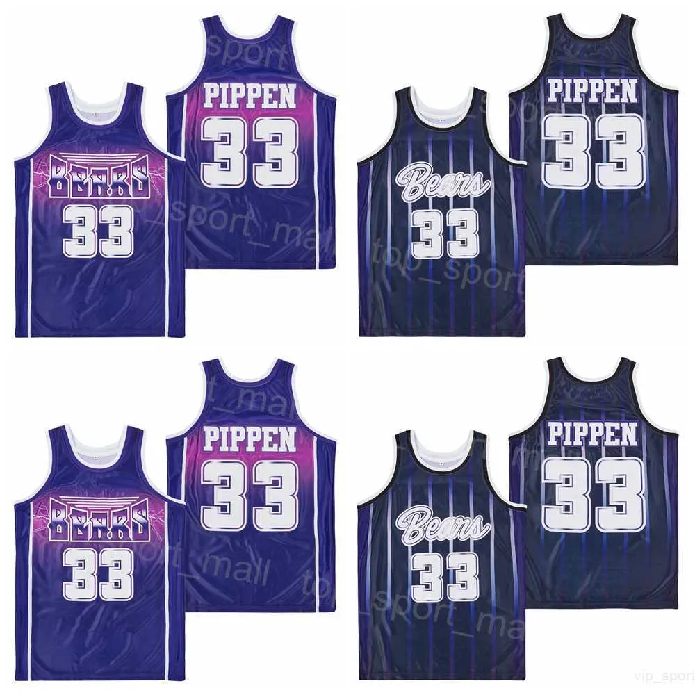 College Basketball Central Arkansas Bears Scottie Pippen Maglie 33 Uomini Moive University HipHop Squadra traspirante Colore Blu navy Viola Puro cotone per gli appassionati di sport