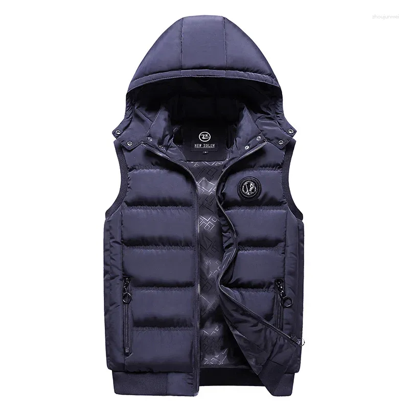 Damesvesten 1. Herfst Heren Winter Katoenen Kleding Mode Stedelijk Vest Met Capuchon Opstaande Kraag Mannelijke Jas Jeugd Klassiek Zacht Warm Vest