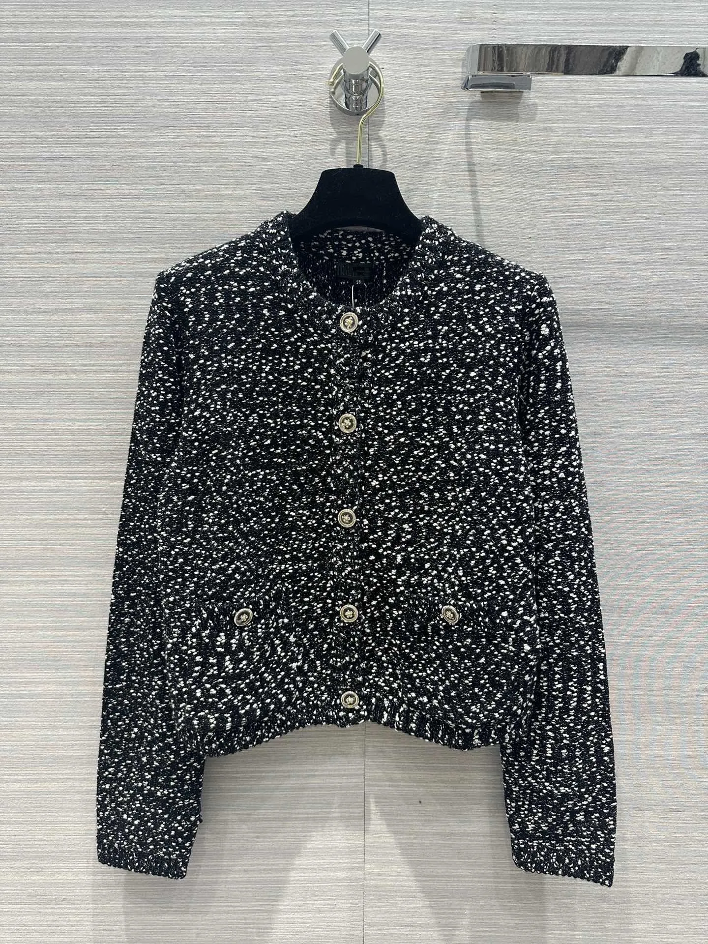 2024 neue Frühjahr Tops Milan Runway Pullover O Hals Langarm High-End-Jacquard Strickjacke frauen Designer Kleidung 1121-9