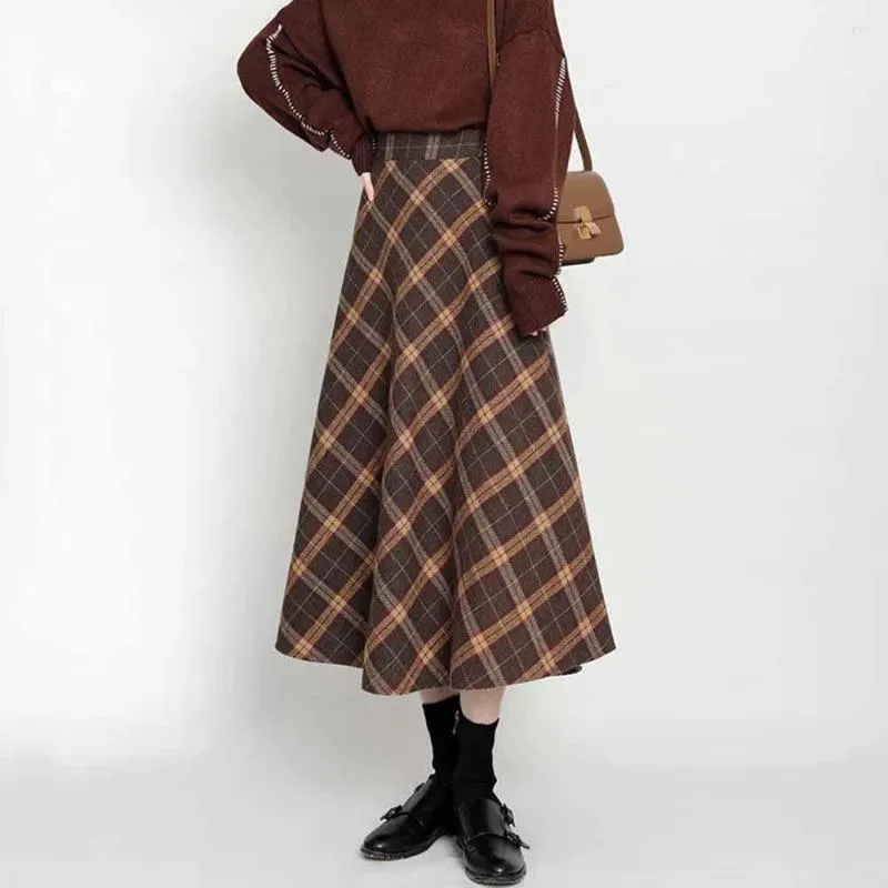 Plaid wool skirt 4xl sale