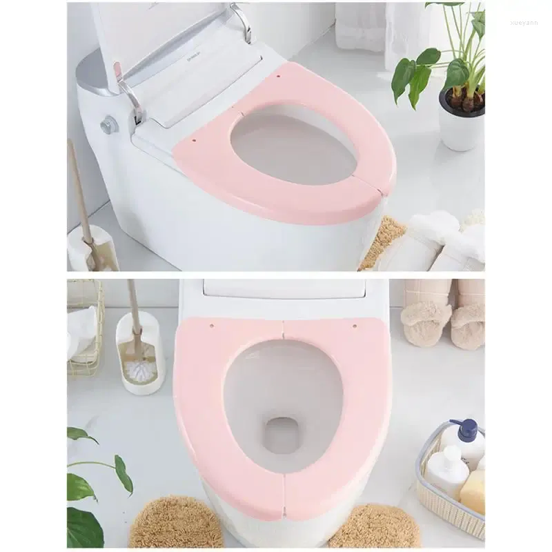 Toalettstol täcker plastöverdrag återanvändbara kuddar sanitetsunderlag WC -tillbehör nordiska närmaste mattor vattentät 38x40cm