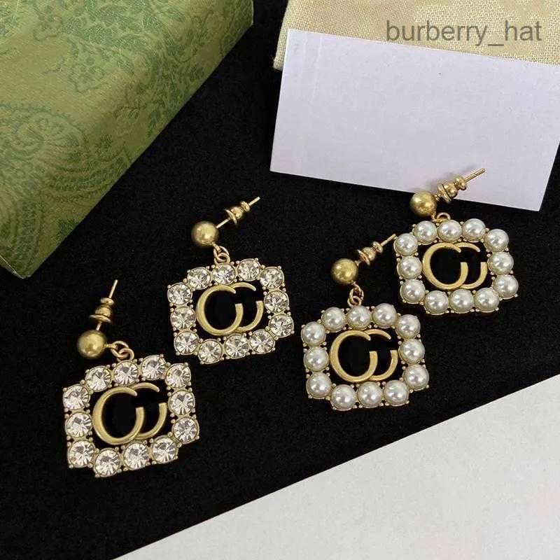 Designer Letter Earring Stud for Women Fashion Earrings Diamonds Guldörhängen Lyxiga smycken Mens Hoop Earring Studs 2208041D med