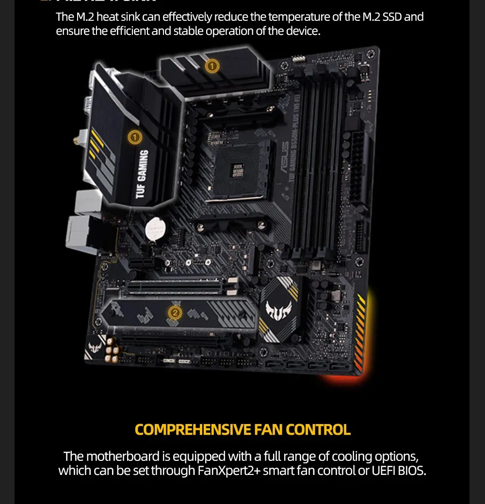 AMD Ryzen 7 5700X CPU, ASUS TUF B550M Plus WiFi II