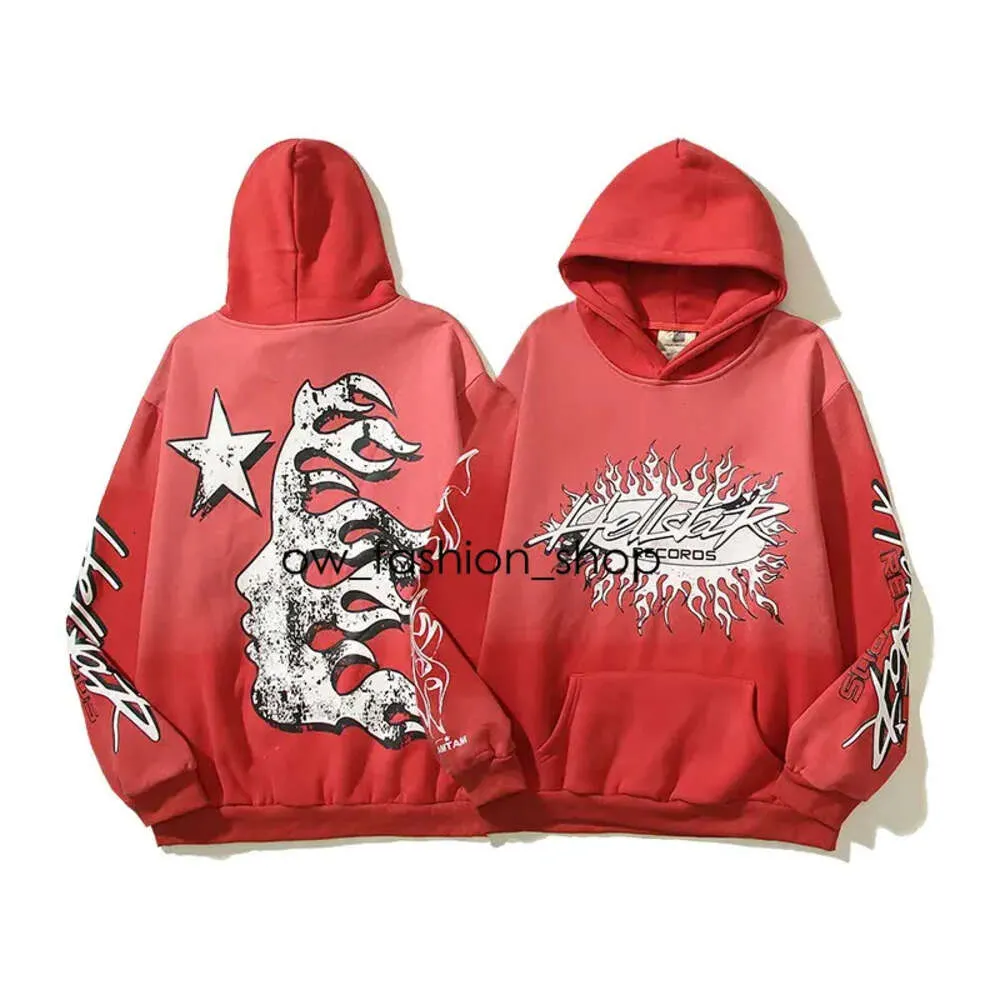 Designer Hoodie Hellstar Men Pullover Spiderweb Star Flash Long Sleeve Street Hip-hop Sweatshirts Blue Red Grey Black White Yoga Vintage 478 690