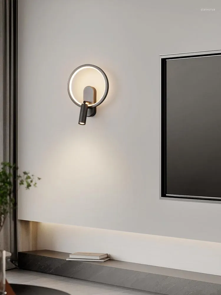 Wandlamp 2023 Ronde met schijnwerpers Lezen woonkamer achtergrond Luxe koperen koper LED