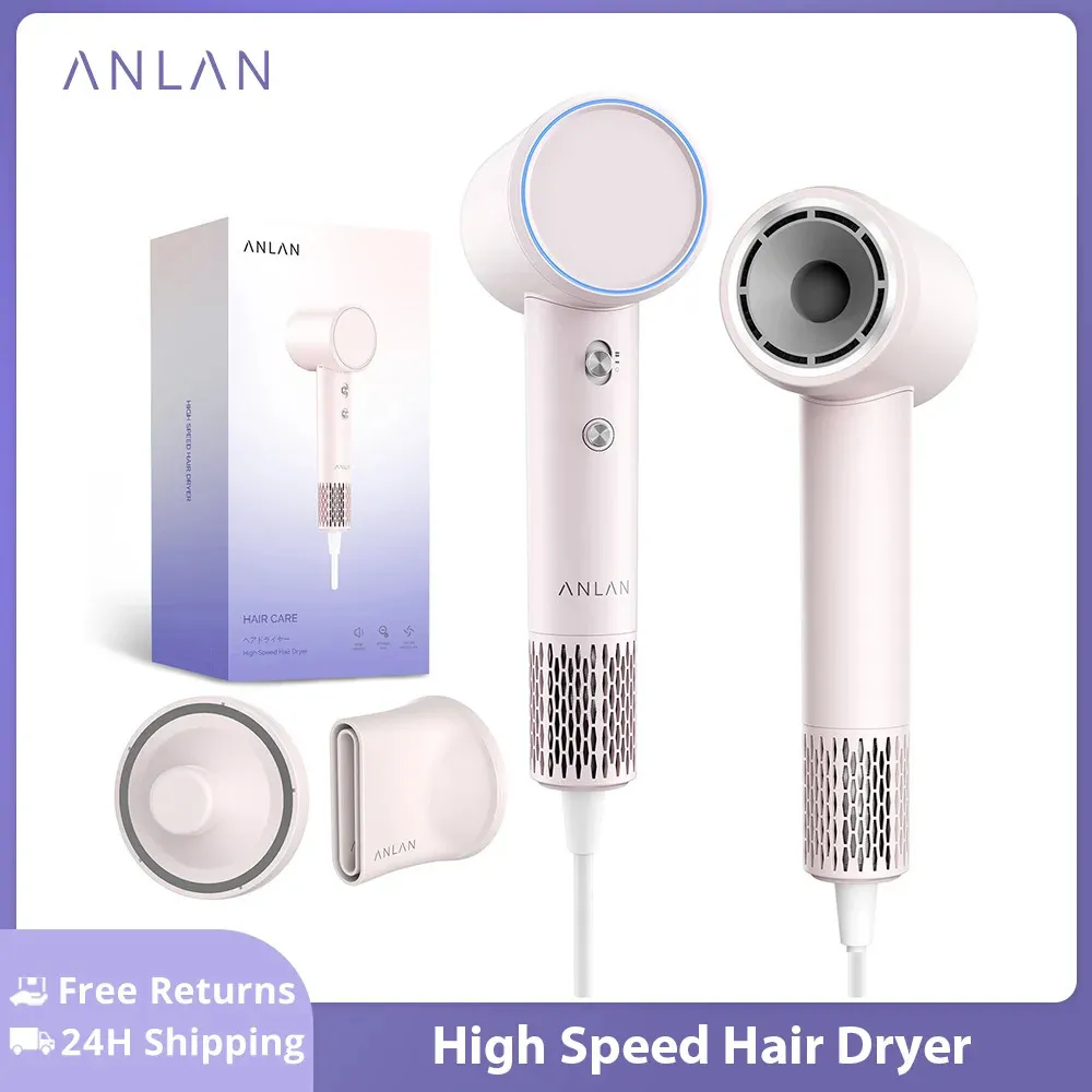 Hair Straighteners ANLAN High Speed Dryer Fast Drying Low Noise Negative Ionic 120000 RPM Motor Professional Care Magnetic Nozzle 231121