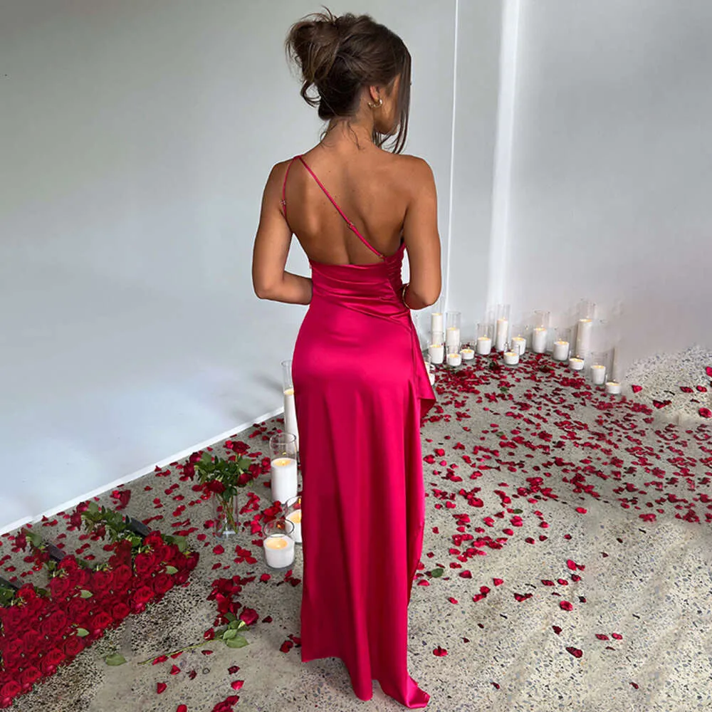 Womens Red Chiffon Formal Cocktail Dress Sleeveless Asymmetrical Neckline  Bodycon Knee-Length Dress from Dhgate Basic & Casual Dresses - price 60.31