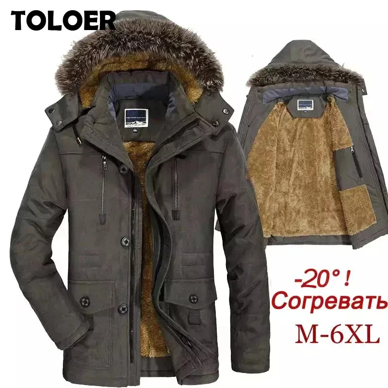 Jaqueta masculina de inverno de pele sintética masculina plus size 5xl 6xl algodão acolchoado quente parka casaco casual pele sintética com capuz lã longa jaqueta masculina corta-vento 231120