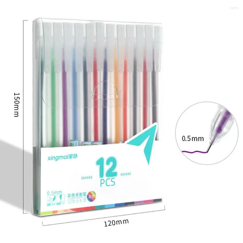 12 -color żel Pen 0,5 mm Fine Point Cute Ballpen for Journal School Office dostarcza papiery papiernicze