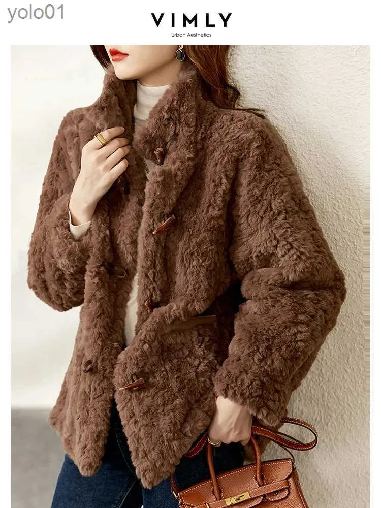女性の毛皮のフェイクファーVimly Luxury Faux Fux Fur Coat Women 2023 Winter Warm Long Leas Loose Fack Filfy Fury Jacket for Women 2023 Fe Clothing 50387L231121