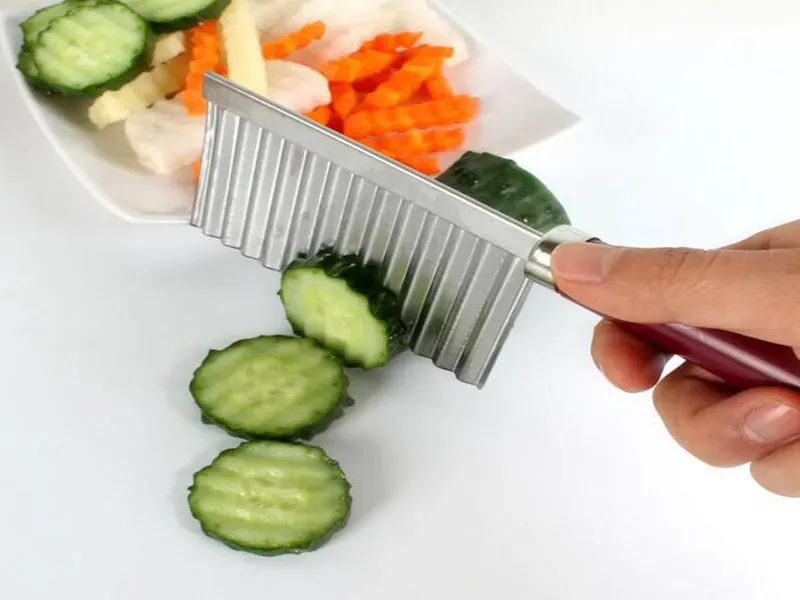 Kitchen Vegetable Potato Carrot Chip Blade French Fries Cutters Potato Dough Waves Crinkle Slicer