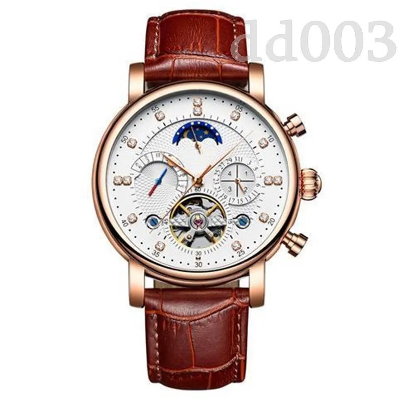 Tourbillon Designer Watch Ręka Ręka Luksusowy zegarek Automatyczny mechaniczny Montre de Luxe Gentleman Business Skórzany luksusowy zegarek Casual Fashion 3235 SB042 C23